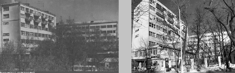 Гоголевский бульвар д.8. Фото 1960-х годов (взято на сайте pastvu.com) и 2019 год