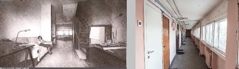 Квартира архитектора В. Владимирова в доме коммуне 1935 г. (взято на сайте pastvu.com) и фото с сайта cozymoscow.me - фотограф Евгений Лесняк.