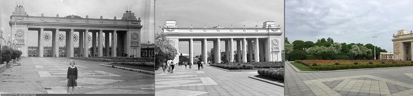 Парк Горького 1958 г. (pastvu.com/p/57766) и 2019 г.